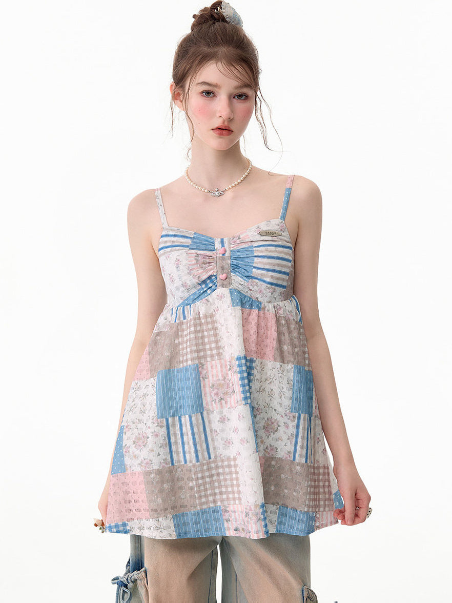 Romantic Patchwork Babydoll Cami Top