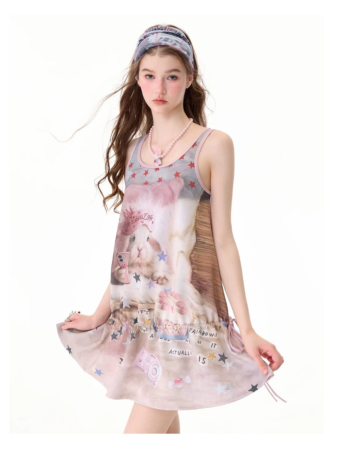 Y2K Bunny Collage Mini Dress