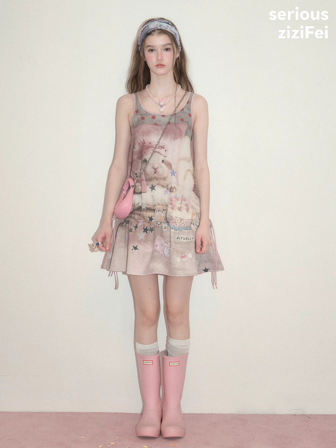 Y2K Bunny Collage Mini Dress