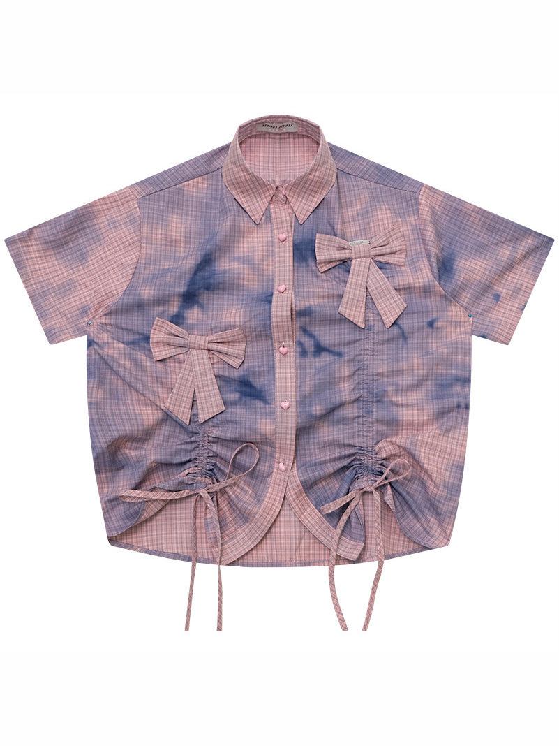 Pink Plaid Bow Shirt
