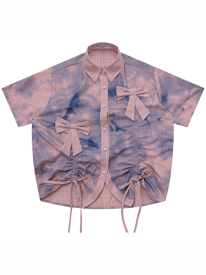 Pink Plaid Bow Shirt