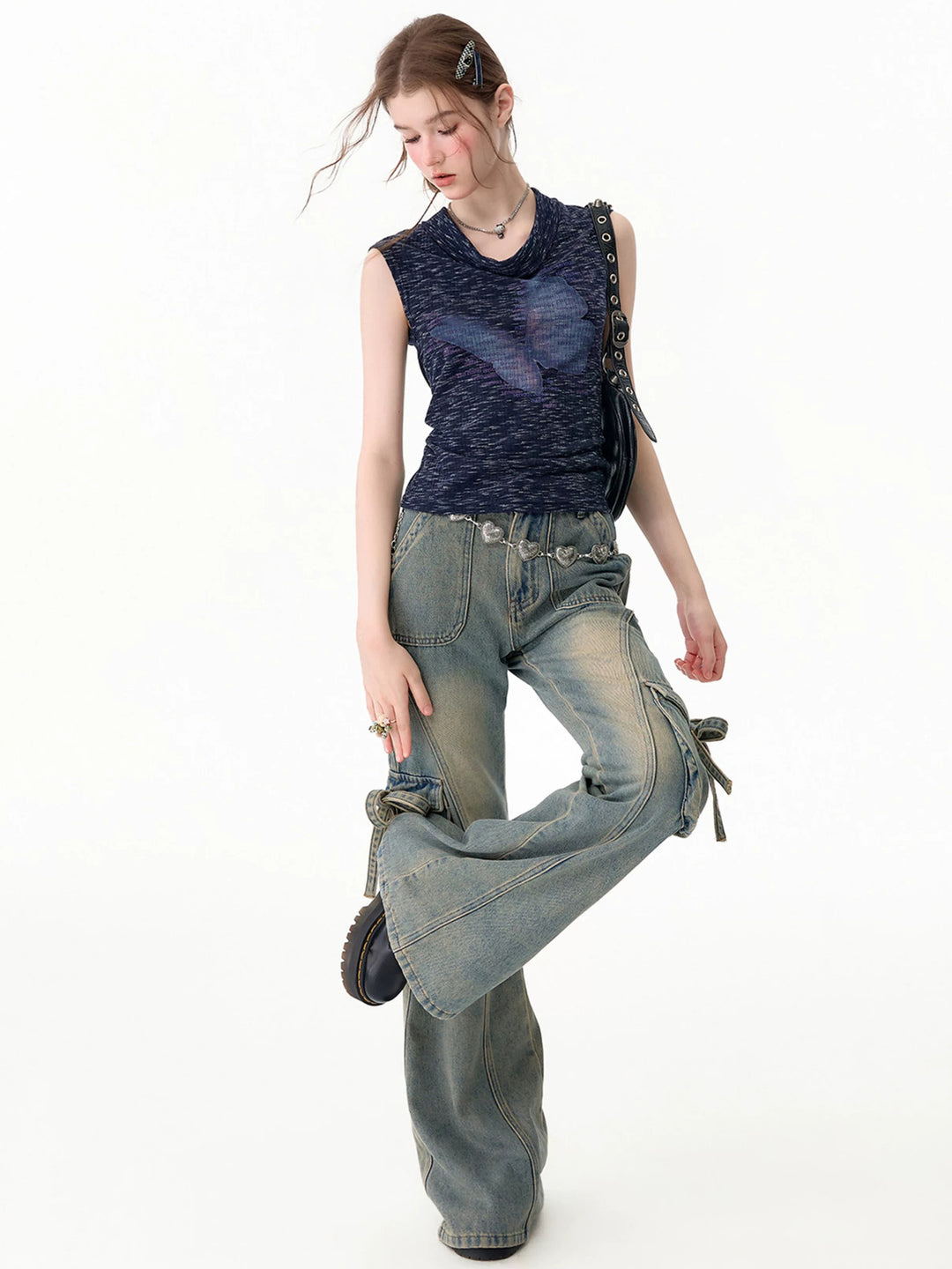 Butterfly Cowl Neck Tank Top