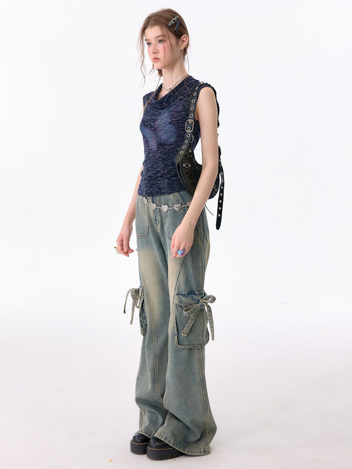 Butterfly Cowl Neck Tank Top