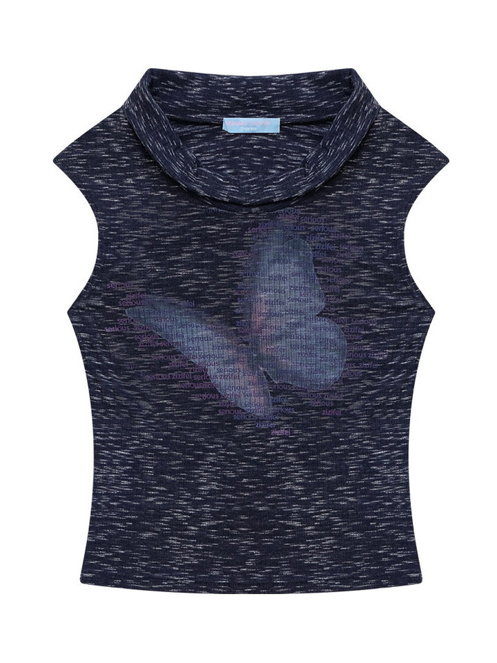 Butterfly Cowl Neck Tank Top