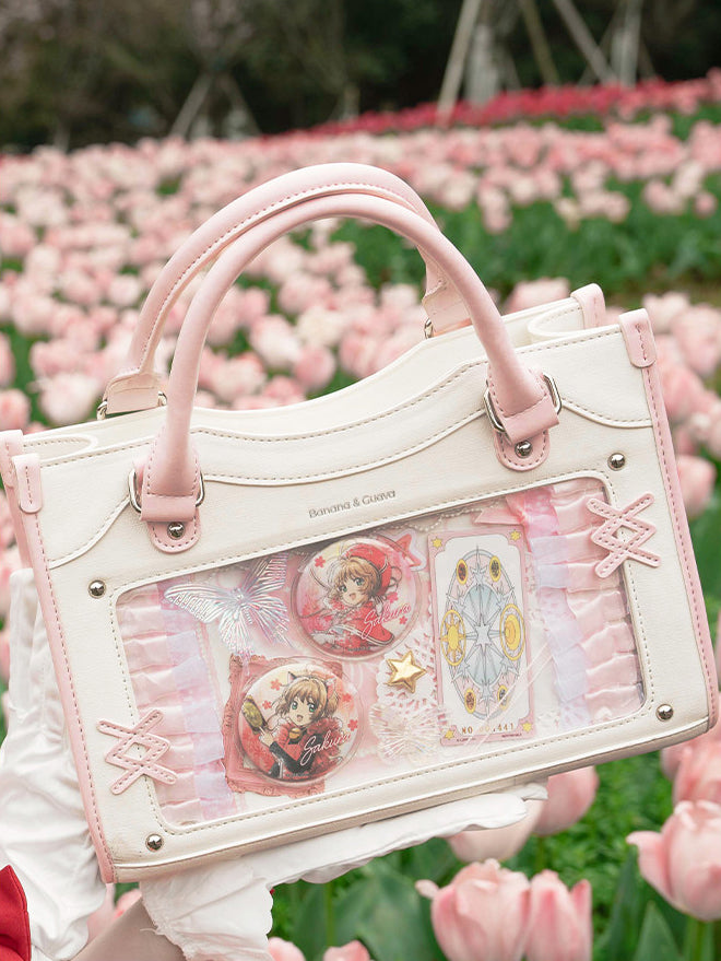 Contrast Trim Ita Handbag with Clear Display Window