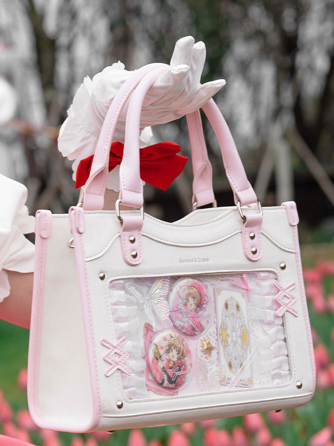 Contrast Trim Ita Handbag with Clear Display Window