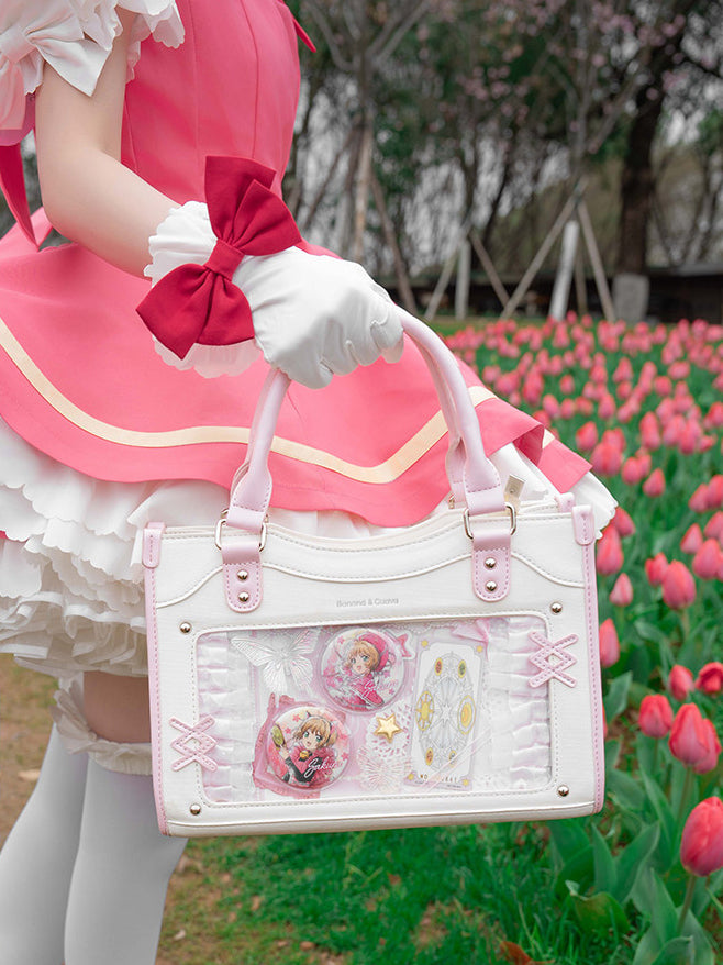Contrast Trim Ita Handbag with Clear Display Window
