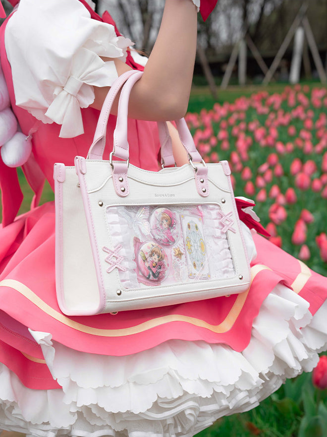 Contrast Trim Ita Handbag with Clear Display Window