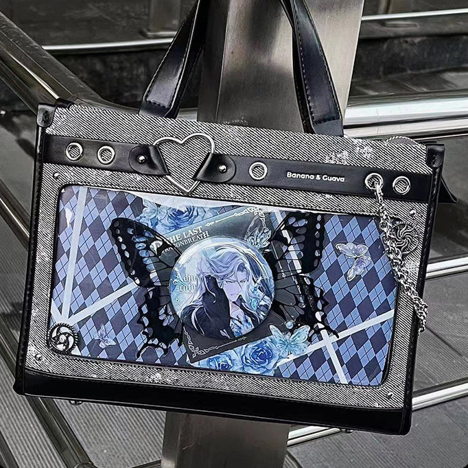 Heart Detail Ita Tote Bag with Removable Chain