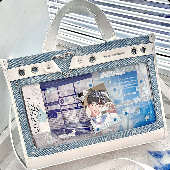Heart Detail Ita Tote Bag with Removable Chain