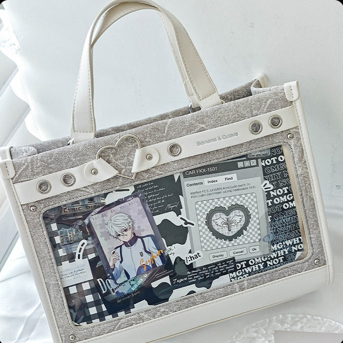 Heart Detail Ita Tote Bag with Removable Chain