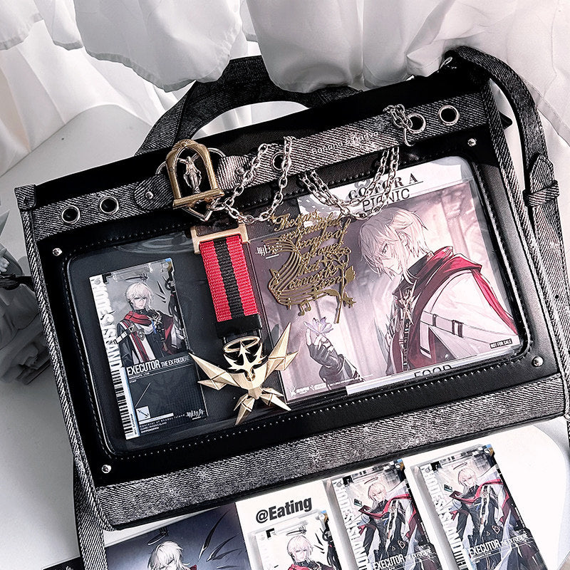 Heart Detail Ita Tote Bag with Removable Chain