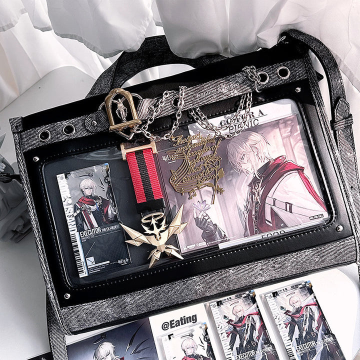 Heart Detail Ita Tote Bag with Removable Chain