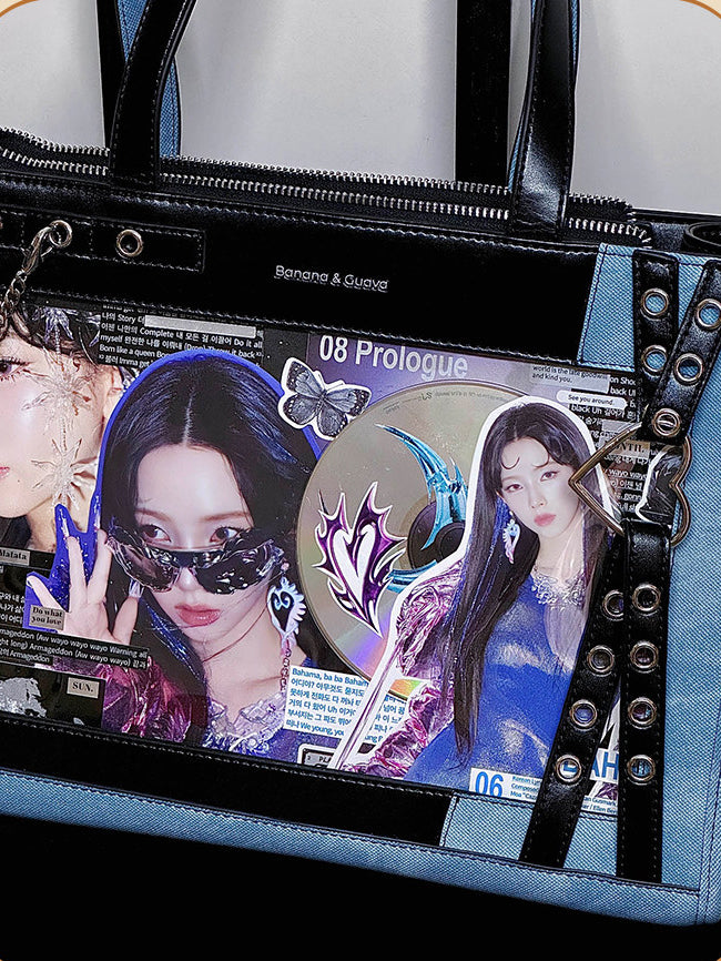 Double Sided Ita Tote Bag with Card Display Windows