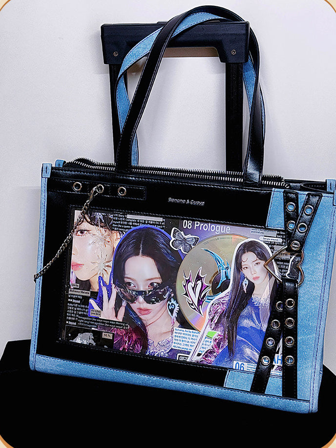 Double Sided Ita Tote Bag with Card Display Windows