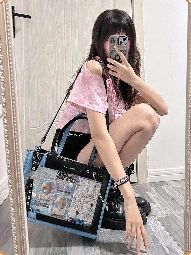 Double Sided Ita Tote Bag with Card Display Windows