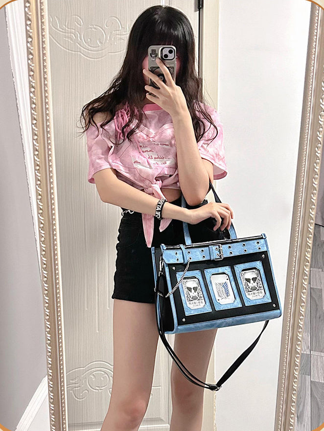 Double Sided Ita Tote Bag with Card Display Windows