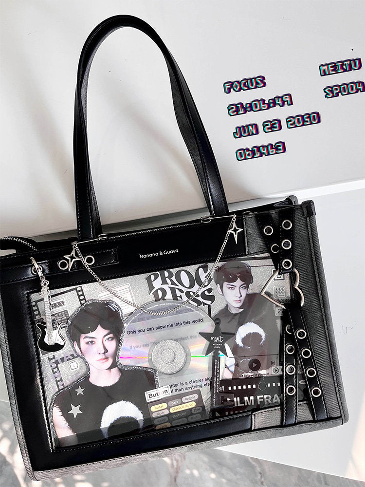 Double Sided Ita Tote Bag with Card Display Windows