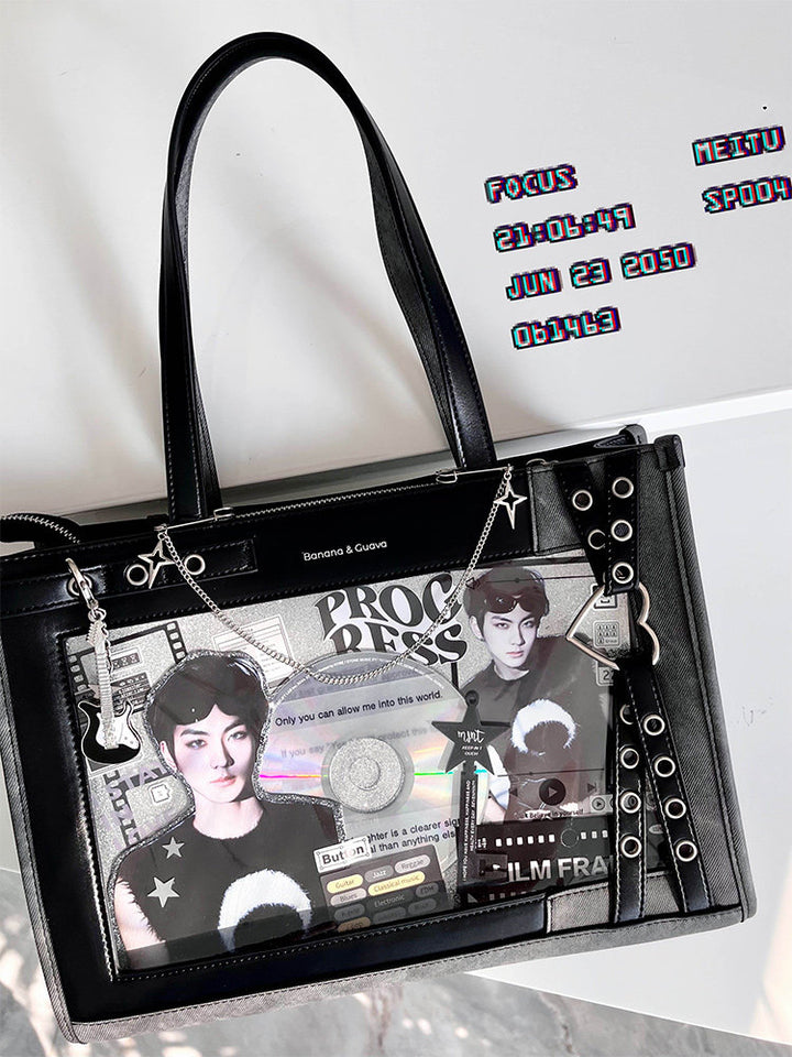 Double Sided Ita Tote Bag with Card Display Windows