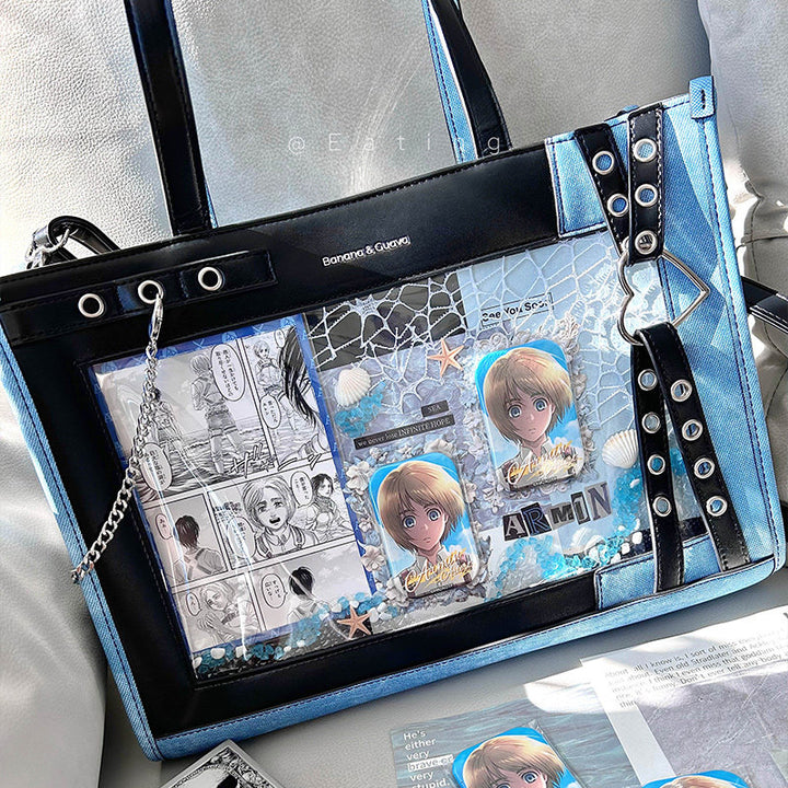 Double Sided Ita Tote Bag with Card Display Windows