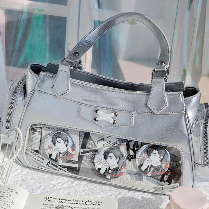 Four Window Ita Shoulder Bag with Ribbon Detail