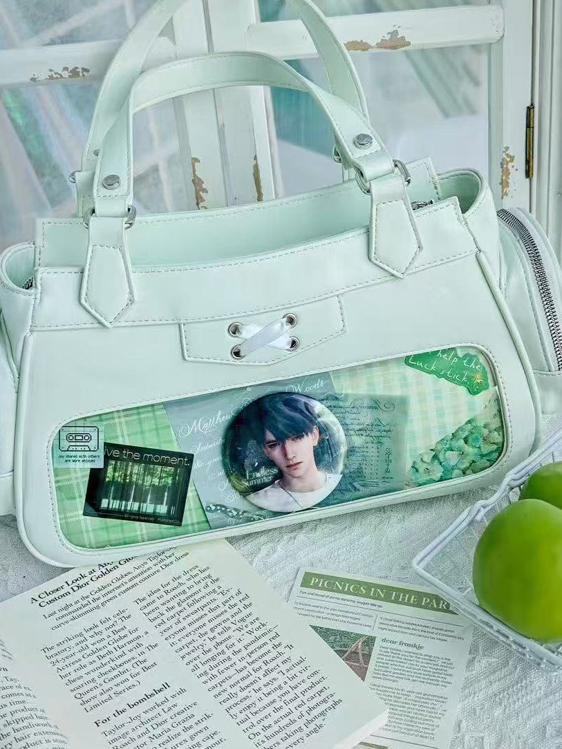 Four Window Ita Shoulder Bag with Ribbon Detail