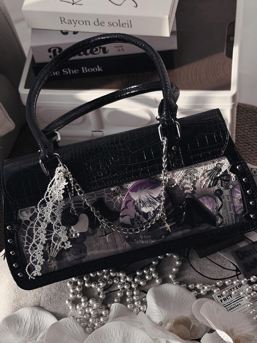 Bat Wing Ita Shoulder Bag with Clear Display Window