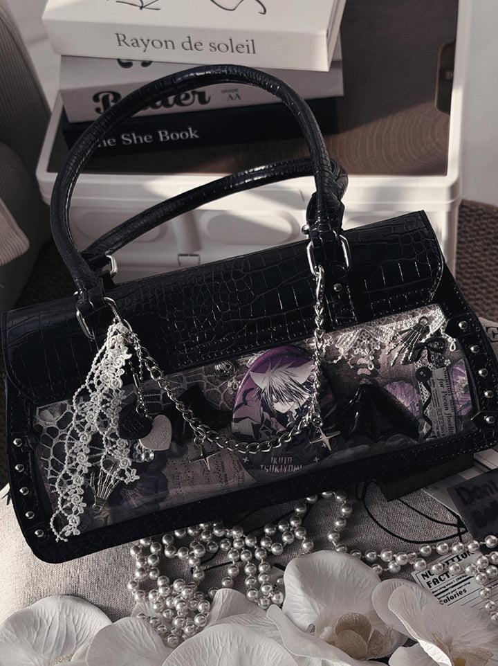 Bat Wing Ita Shoulder Bag with Clear Display Window
