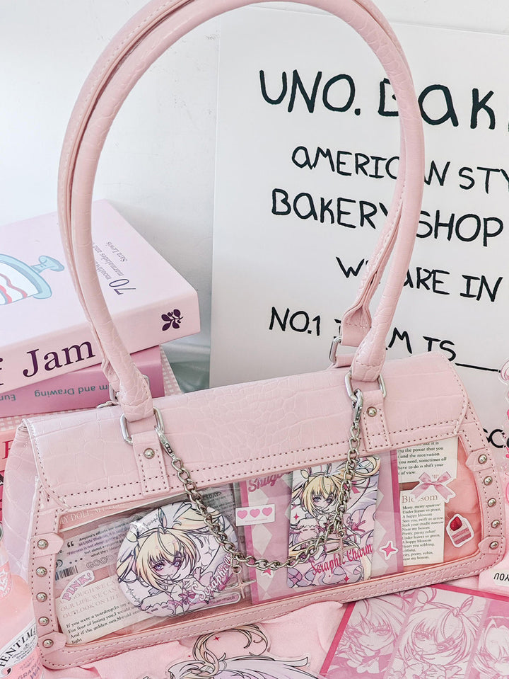 Bat Wing Ita Shoulder Bag with Clear Display Window