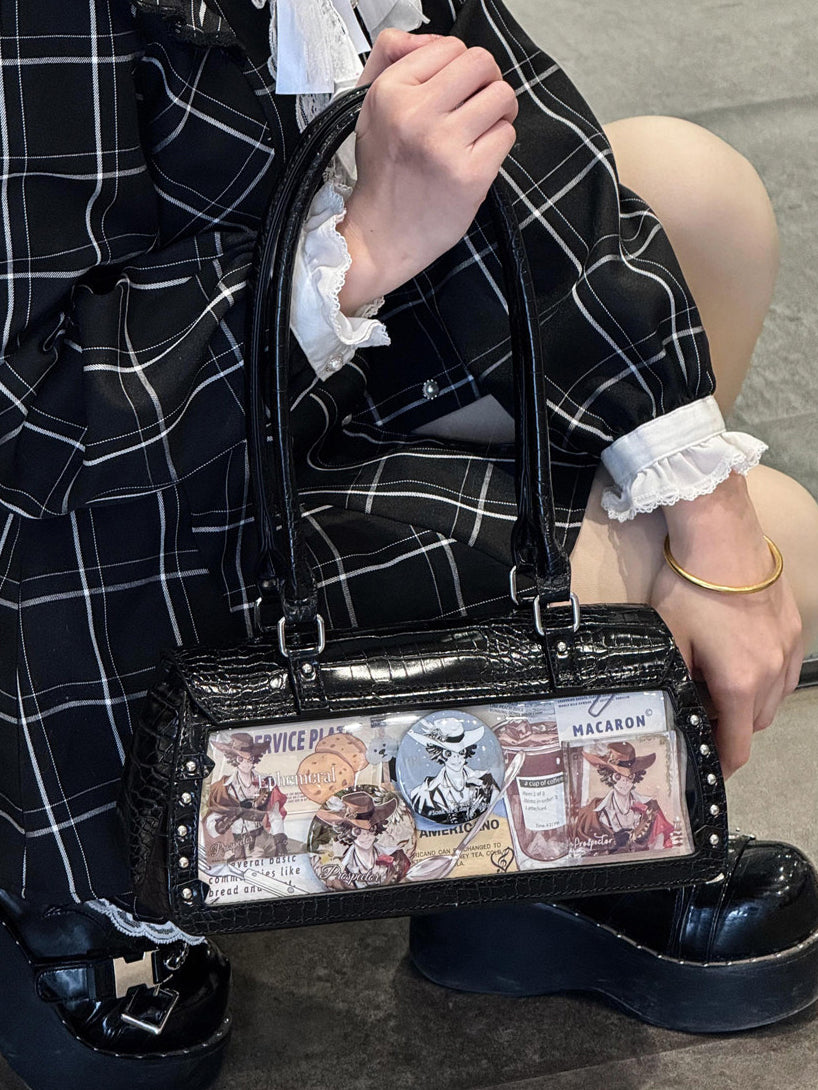 Bat Wing Ita Shoulder Bag with Clear Display Window
