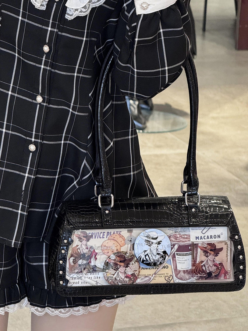 Bat Wing Ita Shoulder Bag with Clear Display Window