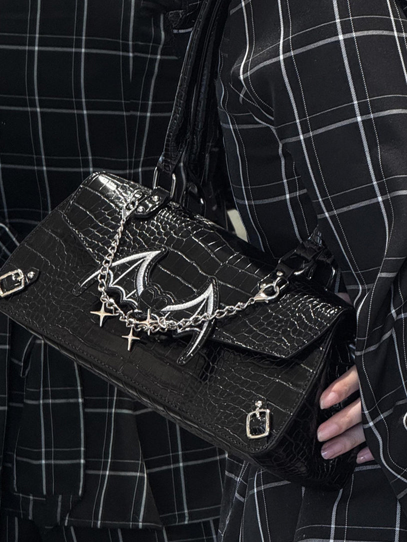 Bat Wing Ita Shoulder Bag with Clear Display Window