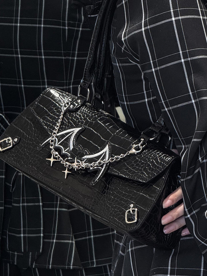 Bat Wing Ita Shoulder Bag with Clear Display Window
