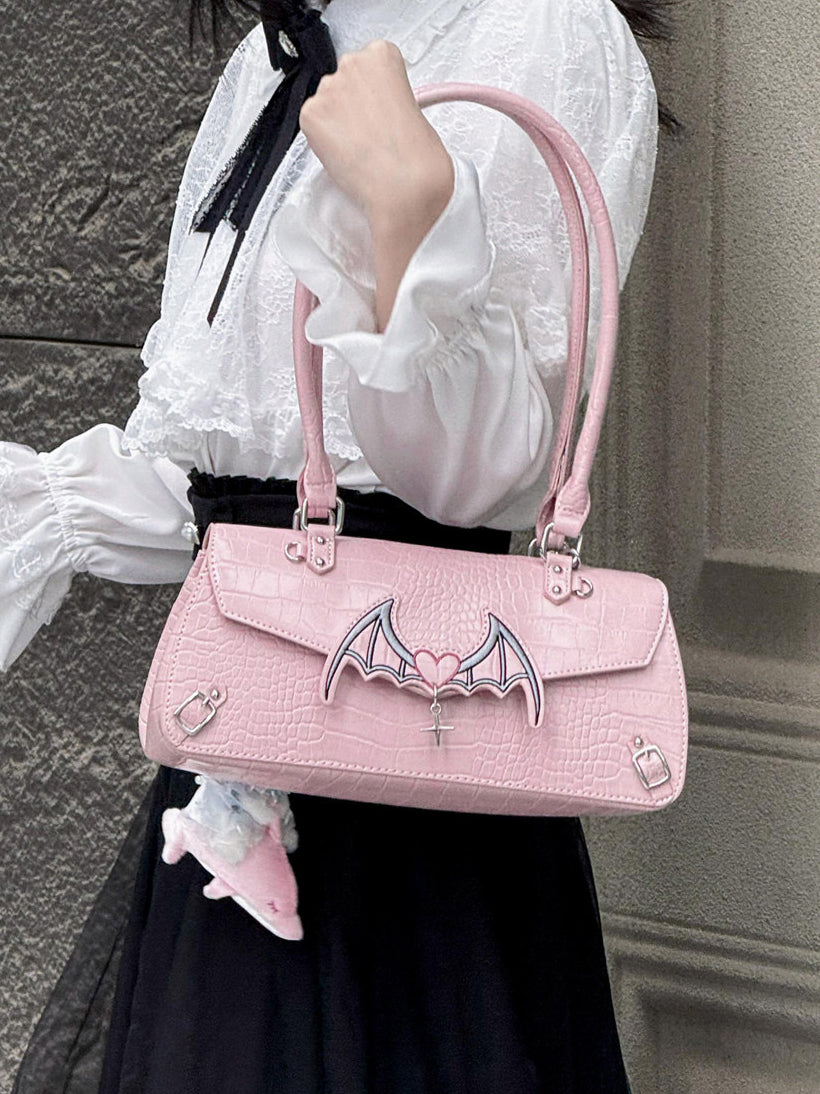 Bat Wing Ita Shoulder Bag with Clear Display Window