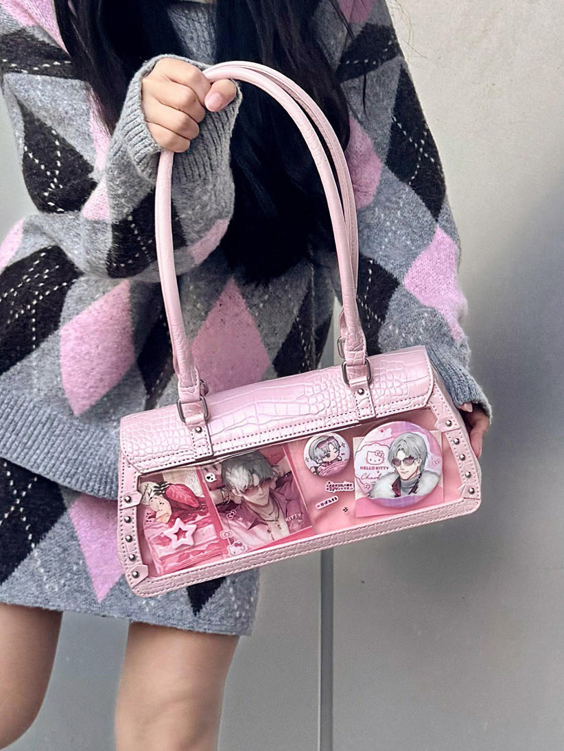 Bat Wing Ita Shoulder Bag with Clear Display Window