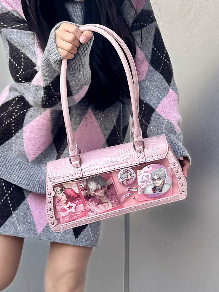 Bat Wing Ita Shoulder Bag with Clear Display Window
