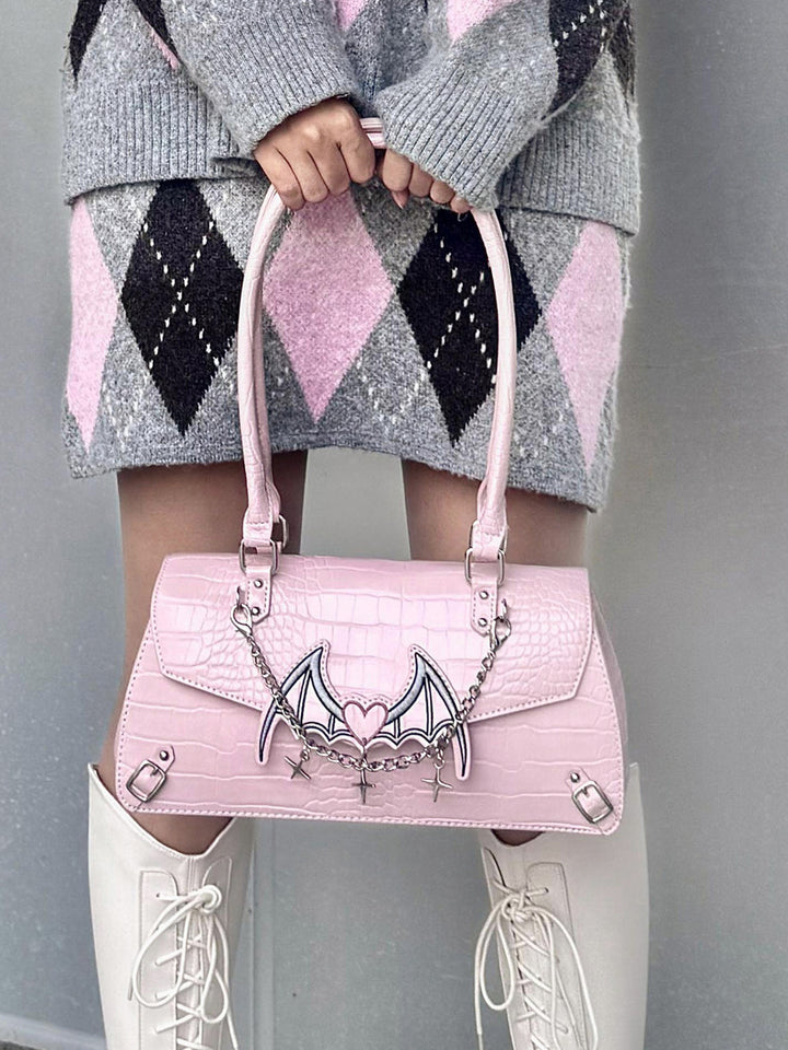 Bat Wing Ita Shoulder Bag with Clear Display Window