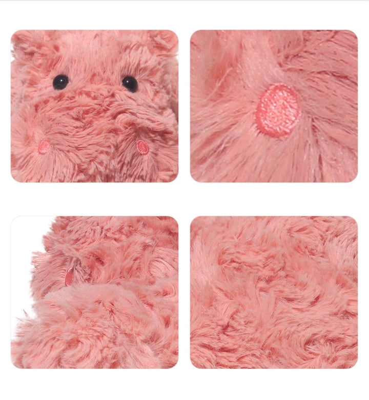 Lying Pink Hippo Plush Toy
