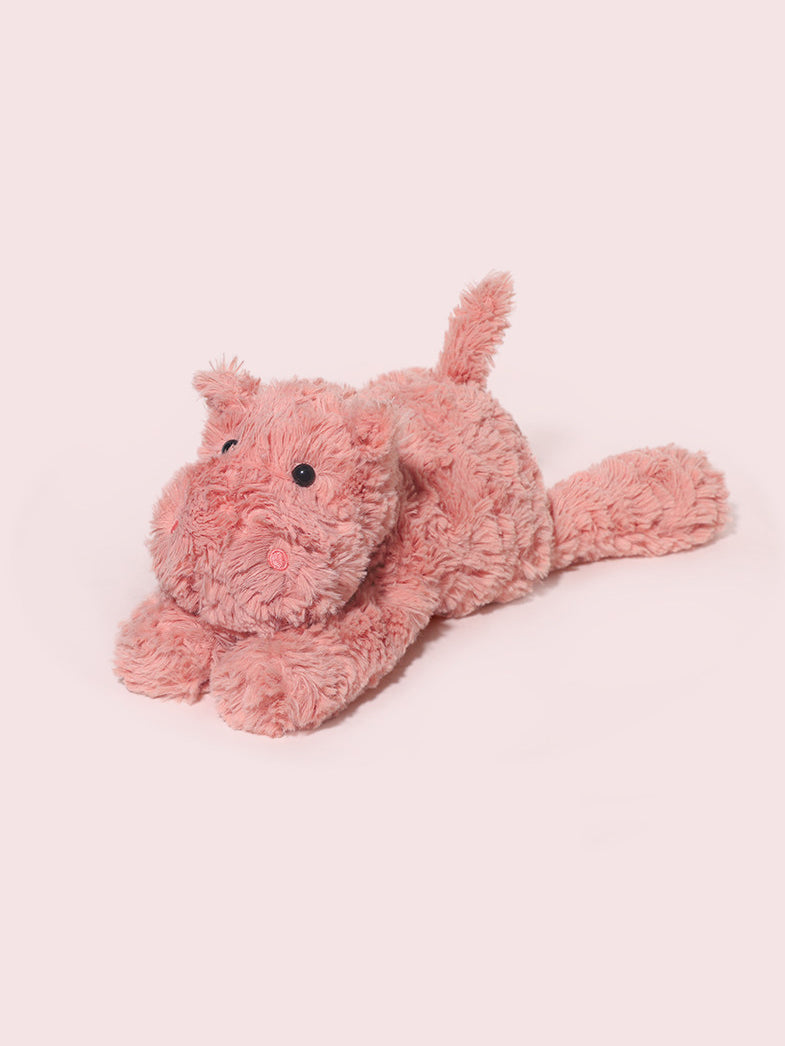 Lying Pink Hippo Plush Toy