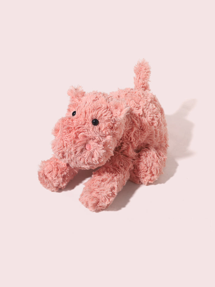 Lying Pink Hippo Plush Toy