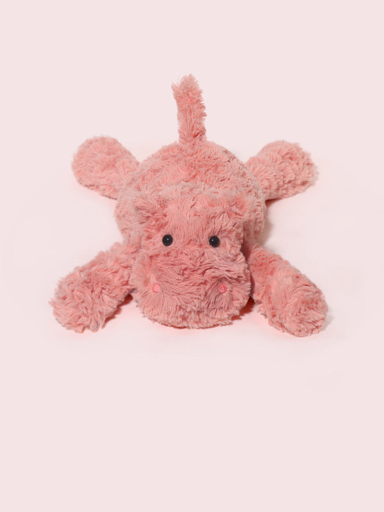 Lying Pink Hippo Plush Toy