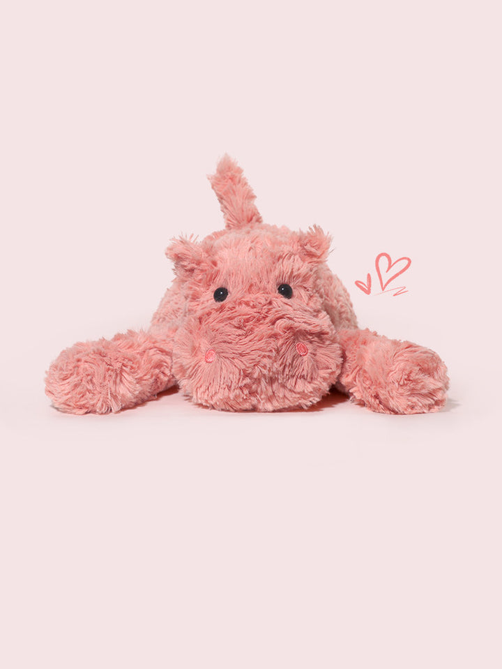 Lying Pink Hippo Plush Toy