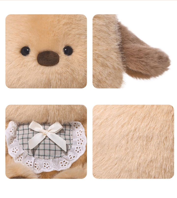Plaid Bib Puppy Plush Toy