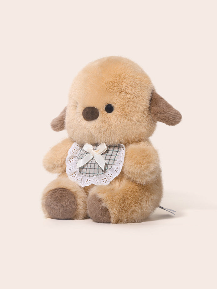 Plaid Bib Puppy Plush Toy