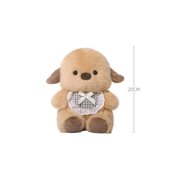 Plaid Bib Puppy Plush Toy