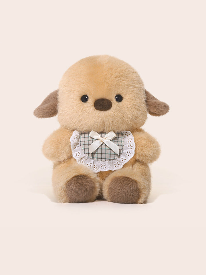 Plaid Bib Puppy Plush Toy