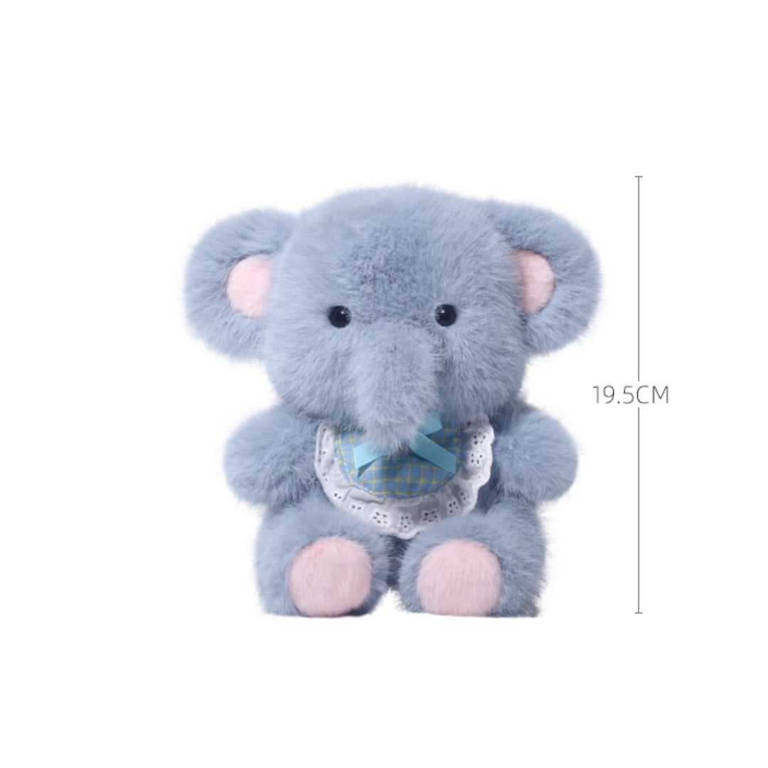 Plaid Bow Elephant Plush Toy