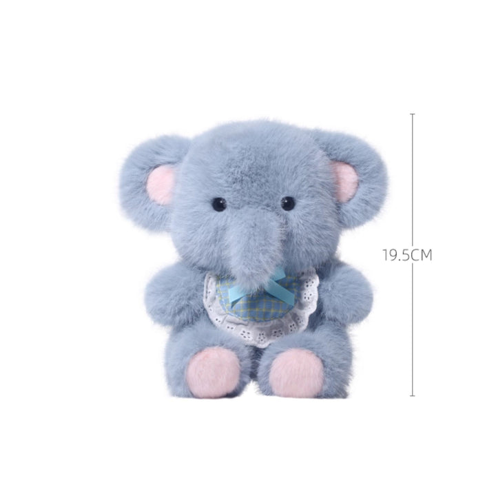 Plaid Bow Elephant Plush Toy