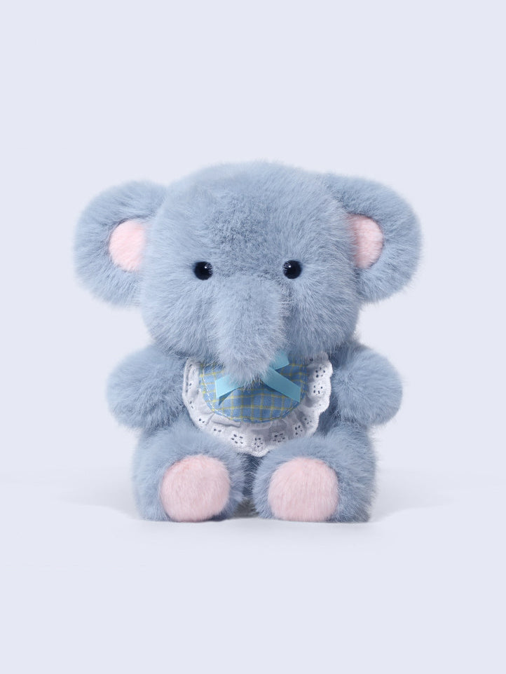 Plaid Bow Elephant Plush Toy