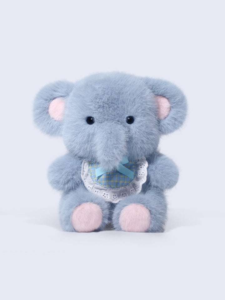 Plaid Bow Elephant Plush Toy